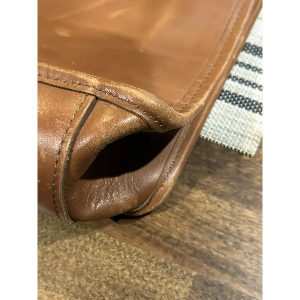 Vintage Jack Georges Leather Briefcase Crossbody Laptop Bag made in USA No Strap